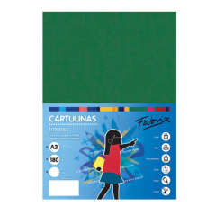 Lot de 25 feuilles de papier cartonné Fabrisa 180 g/m² - Format A3 - Vert foncé