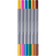Coffret Faber-Castell Tropical Escapes avec 6 feutres Goldfaber à double pointe (pointe pinceau et pointe fine 0,6 mm), solubles
