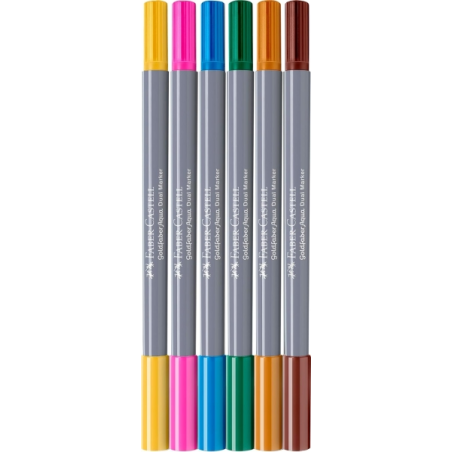 Coffret Faber-Castell Tropical Escapes avec 6 feutres Goldfaber à double pointe (pointe pinceau et pointe fine 0,6 mm), solubles