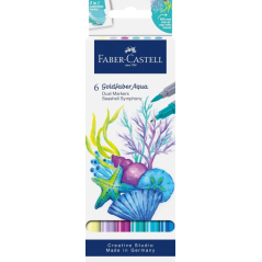 Coffret Faber-Castell Tropical Escapes avec 6 feutres Goldfaber à double pointe (pointe pinceau et pointe fine 0,6 mm), solubles