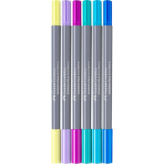 Coffret Faber-Castell Tropical Escapes avec 6 feutres Goldfaber à double pointe (pointe pinceau et pointe fine 0,6 mm), solubles