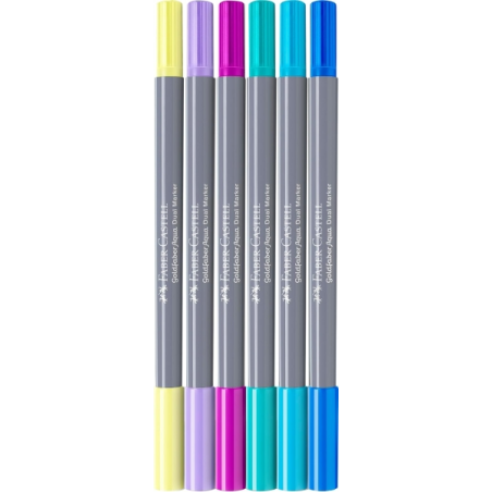 Coffret Faber-Castell Tropical Escapes avec 6 feutres Goldfaber à double pointe (pointe pinceau et pointe fine 0,6 mm), solubles