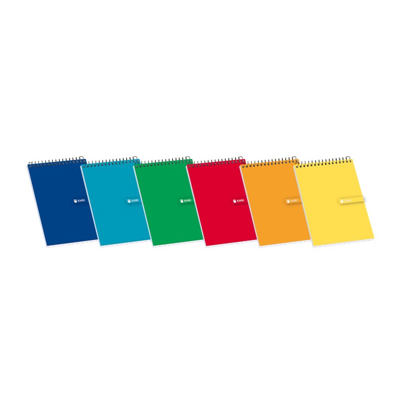 LOT de 10 Enri Spiral Notepad Couverture Souple 16º 4x4 - Feuilles carrées - Format Compact - Idéal pour Notes et Dessins