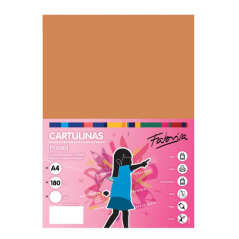 Paquet de 50 feuilles de papier cartonné Fabrisa 180 g/m² - Format A4 - Couleur marron clair