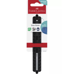 Règle droite Faber-Castell Dots 15 cm - Plaque signalétique - Graduations pour gauchers et droitiers - Noir