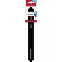 Règle droite Faber-Castell Dots 30 cm - Plaque signalétique - Graduations pour gauchers et droitiers - Noir