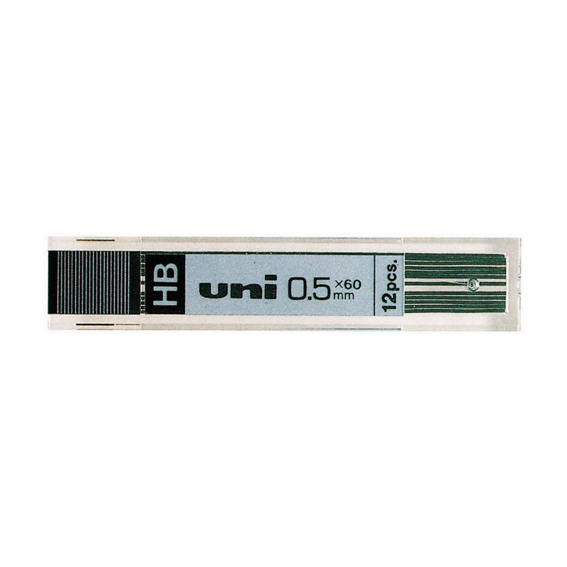 LOT de 12 Mines Uni-ball UL-1405 - 0,5 mm HB - Étui de 12 mines - Couleur noire