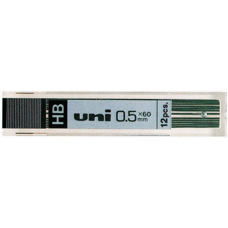LOT de 12 Mines Uni-ball UL-1405 - 0,5 mm HB - Étui de 12 mines - Couleur noire