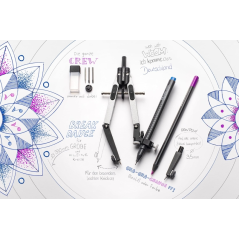 Compas à réglage rapide Faber-Castell 3,5 mm - Articulations sur les deux bras - Pour circonférences jusqu'à Ø 390 mm - Accessoi