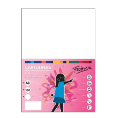 Lot de 25 feuilles de papier cartonné Fabrisa 180 g/m² - Format A3 - Blanc