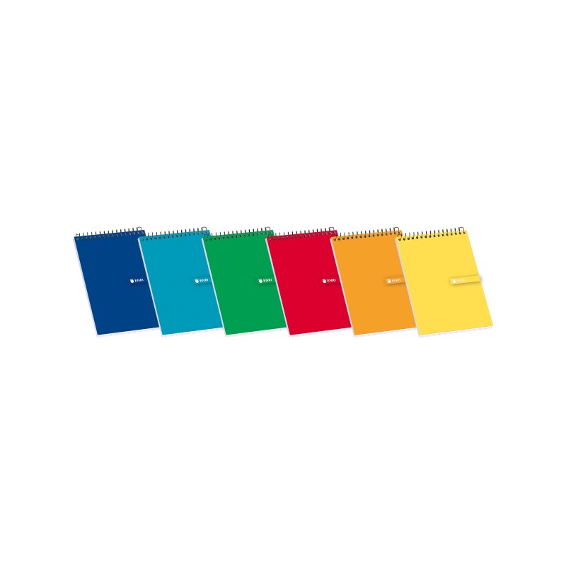 LOT de 10 Enri Spiral Notepad Couverture Souple 12º 4x4 - Feuilles carrées - Format Compact - Idéal pour Notes et Dessins