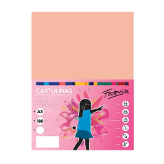 Paquet de 25 feuilles de papier cartonné Fabrisa 180 g/m² - Format A3 - Couleur saumon
