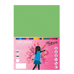 Lot de 25 feuilles de papier cartonné Fabrisa 180 g/m² - Format A3 - Vert