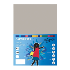 Lot de 25 feuilles de papier cartonné Fabrisa 180 g/m² - Format A3 - Gris