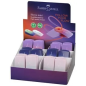Présentoir Faber-Castell Sleeve Mini Flow avec 24 gommes sous étui - Sans PVC - Couleurs assorties