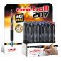 Présentoir Uni-ball UMN-207 avec 36 stylos - Pointe bille 0,7 mm - Grip en caoutchouc anti-fatigue - Encre pigmentée résistante