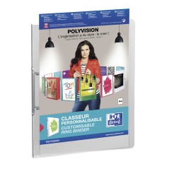 ✅ LOT de 12 Classeur à anneaux A4 Oxford Polyvision - Couverture plastique personnalisable - Dos 30 mm - 2 anne en stock