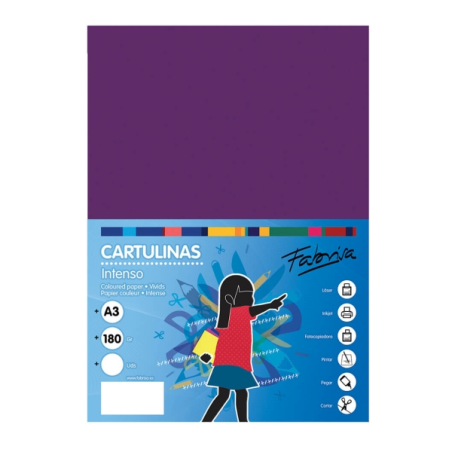 Lot de 25 feuilles de papier cartonné Fabrisa 180 g/m² - Format A3 - Couleur violet