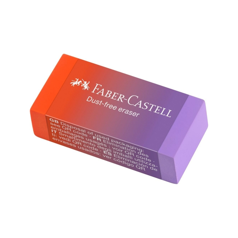 Présentoir Faber-Castell Dust Free Flow avec 24 gommes - Sans PVC - Faible résidu - Couleurs assorties