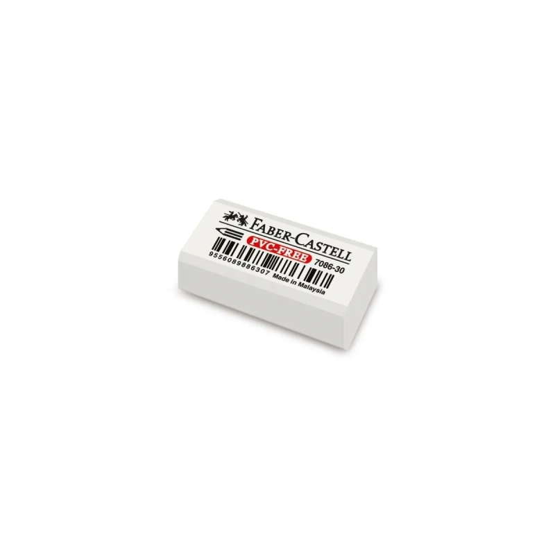 LOT de 30 Faber-Castell 7086 Gomme compacte en plastique sans PVC – Effacement propre et facile