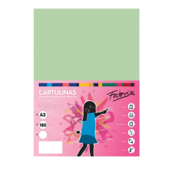Lot de 25 feuilles de papier cartonné Fabrisa 180 g/m² - Format A3 - Vert clair