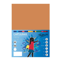 Lot de 25 feuilles de papier cartonné Fabrisa 180 g/m² - Format A3 - Marron clair