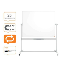 Tableau blanc mobile en émail Nobo Classic - 1500x1200mm - Design pointeur - Couleur blanche