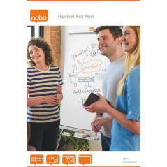 Nobo Smooth Pad for Easel Blackboard - Format 650 × 955 mm - 20 feuilles - Papier Tmp 60 g/m² - Couleur blanche