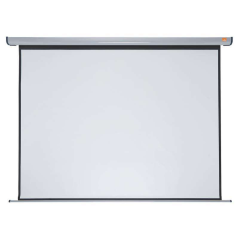 Nobo Electric Projection Screen for Wall 2400 × 1800mm - Support mural - Télécommande - Surface blanche mate - Couleur blanche