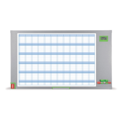 Tableau blanc magnétique annuel Nobo Performance Plus 725 x 50 x 1 178 mm - Affichage avec date et heure - Comprend un marqueur