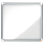 Nobo Vitrine pour 6 feuilles A4 - Surface blanche magnétique - Porte en verre de sécurité - Cadre en aluminium - Couleur blanche