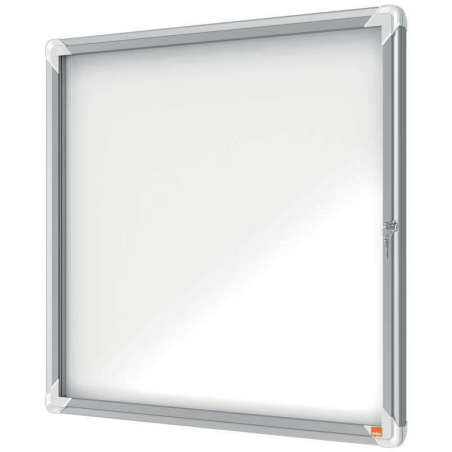 Nobo Vitrine pour 6 feuilles A4 - Surface blanche magnétique - Porte en verre de sécurité - Cadre en aluminium - Couleur blanche