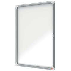 Nobo Vitrine pour 9 feuilles A4 avec surface blanche magnétique - 1000x752x37mm - Porte en verre de sécurité - Cadre en aluminiu