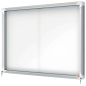 Nobo Vitrine Intérieure pour 8 Feuilles A4 avec Surface Magnétique et Porte Coulissante - 689x972x54mm - Surface Blanc Métalliqu