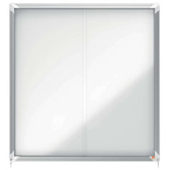 Nobo Vitrine intérieure pour 12 feuilles A4 avec surface magnétique et porte coulissante - 997x972x54mm - Surface effaçable à se