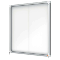 Nobo Vitrine intérieure pour 12 feuilles A4 avec surface magnétique et porte coulissante - 997x972x54mm - Surface effaçable à se