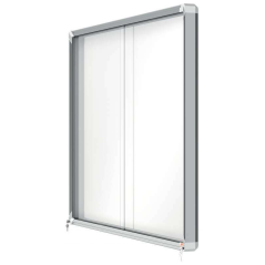 Nobo Vitrine intérieure pour 18 feuilles A4 avec surface magnétique et porte coulissante - 997x1412x54mm - Surface effaçable à s