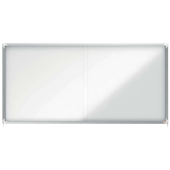 Nobo Vitrine Intérieure pour 27 Feuilles A4 avec Surface Magnétique et Porte Coulissante - 997x2072x54mm - Cadre en Aluminium -
