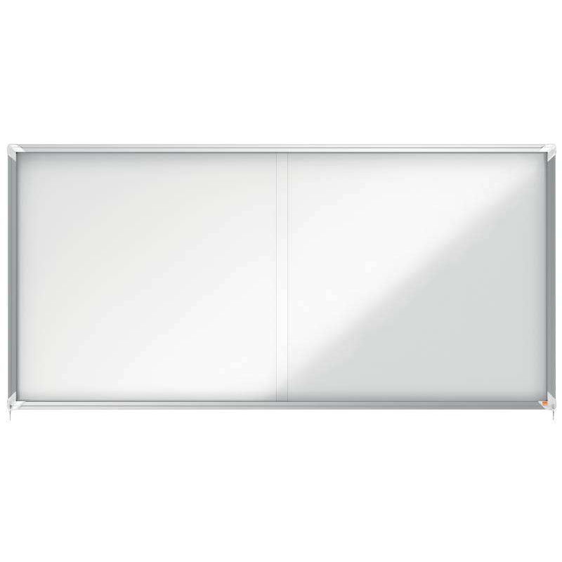 Nobo Vitrine Intérieure pour 27 Feuilles A4 avec Surface Magnétique et Porte Coulissante - 997x2072x54mm - Cadre en Aluminium -