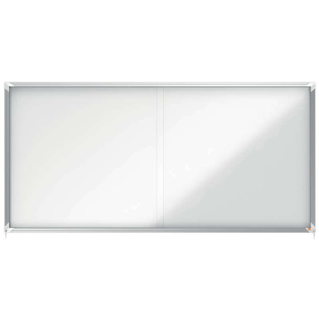 Nobo Vitrine Intérieure pour 27 Feuilles A4 avec Surface Magnétique et Porte Coulissante - 997x2072x54mm - Cadre en Aluminium -