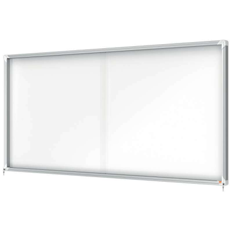 Nobo Vitrine Intérieure pour 27 Feuilles A4 avec Surface Magnétique et Porte Coulissante - 997x2072x54mm - Cadre en Aluminium -