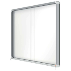 Nobo Vitrine Intérieure pour 27 Feuilles A4 avec Surface Magnétique et Porte Coulissante - 997x2072x54mm - Cadre en Aluminium -