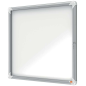 Nobo Outdoor Showcase 6 Feuilles A4 Surface Blanche Magnétique - 752x692x45mm - Serrure de Porte de Sécurité Cadre en Aluminium