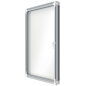 Nobo Outdoor Showcase 6 Feuilles A4 Surface Blanche Magnétique - 752x692x45mm - Serrure de Porte de Sécurité Cadre en Aluminium