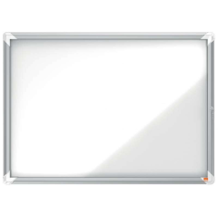 Nobo Outdoor Showcase 8 Feuilles A4 Surface Blanche Magnétique - 692x972x45mm - Serrure de Porte de Sécurité Cadre en Aluminium