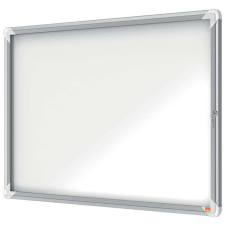 Nobo Outdoor Showcase 8 Feuilles A4 Surface Blanche Magnétique - 692x972x45mm - Serrure de Porte de Sécurité Cadre en Aluminium