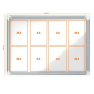 Nobo Outdoor Showcase 8 Feuilles A4 Surface Blanche Magnétique - 692x972x45mm - Serrure de Porte de Sécurité Cadre en Aluminium