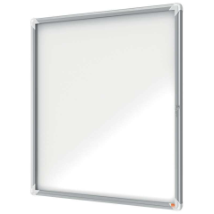 Nobo Outdoor Showcase 12 Feuilles A4 Blanc Surface Magnétique 45mm - Sécurité Aluminium - Vitre Coulissante 4mm - Résistant Aux
