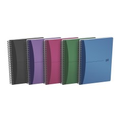 ✅ LOT de 5 Cahier à spirales Oxford Office Urban Mix A5 - Couverture plastique - 5x5 - 90 feuilles - Couleurs a en stock