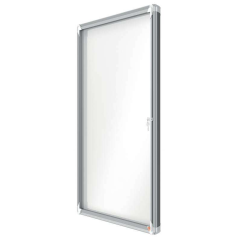 Nobo Outdoor Showcase 12 Feuilles A4 Blanc Surface Magnétique 45mm - Sécurité Aluminium - Vitre Coulissante 4mm - Résistant Aux